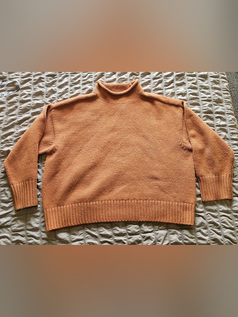 Women's XL Ann Taylor Super Comfy Soft Burt Orange Sweater Cowl Neck